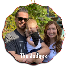 Load image into Gallery viewer, Ornament - Porcelain - Round Shape with Scallop w/Cord Hanger