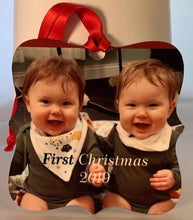 Load image into Gallery viewer, Ornament, Fancy Shaped, Square Aluminum w/Ribbon - 2 sided