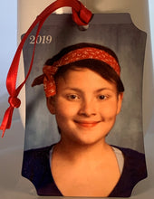 Load image into Gallery viewer, Ornament, Aluminum - Smooth Sides -Portrait w/Ribbon - 2 sided