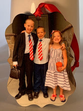 Load image into Gallery viewer, Ornament - Fancy Shaped Aluminum Ornament - Portrait w/Ribbon - 2 sided