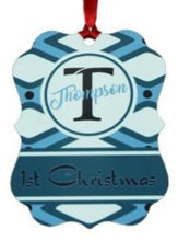 Load image into Gallery viewer, Ornament - Fancy Shaped Aluminum Ornament - Portrait w/Ribbon