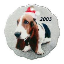 Load image into Gallery viewer, Ornament - Porcelain - Round Shape with Scallop w/Cord Hanger - 2 Sided